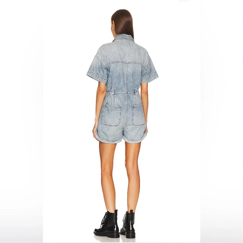 Free People denim jumpsuit shorts. - Picture 2 of 6